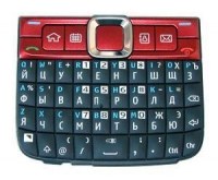 Klawiatura rosyjska Nokia E63 - czerwona (oryginalna)
