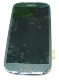Obudowa przednia z ekranem dotykowy i wywietlaczem Samsung GT-i9300 Galaxy S3 - szara (oryginalna)