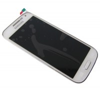 Obudowa przednia z ekranem dotykowym i wywietlaczem Samsung I9195 Galaxy S4 Mini - biaa (oryginalna)