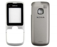 Obudowa (przd + klapka) Nokia C1-01 srebrno - czarna (oryginalna)