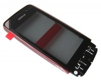 Obudowa przednia z ekranem dotykowym Nokia 311 Asha - czerwona (oryginalna)