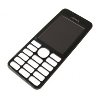 Obudowa przednia Nokia 206 Asha - czarna (oryginalna)