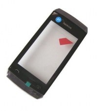 Obudowa przednia z ekranem dotykowym Nokia 305 Asha/ 306 Asha - szara (oryginalna)
