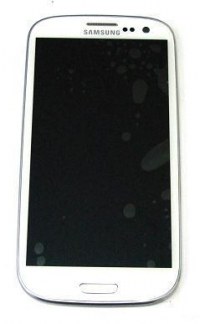 Obudowa przednia z ekranem dotykowy i wywietlaczem Samsung GT-i9305 Galaxy S3 LTE - biaa (oryginalna)