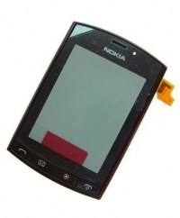 Obudwa przednia z ekranem dotykowym Nokia 303 Asha - czarna (oryginalna)