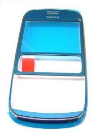 Obudowa przednia Nokia 302 Asha - niebieska (oryginalna)