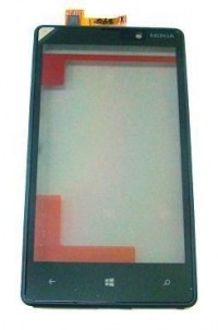 Obudowa przednia z ekranem dotykowym Nokia Lumia 820 - czarna (oryginalna)