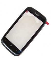 Obudowa przednia + ekran dotykowy Nokia Lumia 610 - czarna (oryginalna)