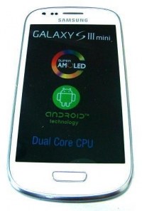 Obudowa przednia z ekranem dotykowym i wywietlaczem Samsung I8190 Galaxy S3 Mini - biaa (oryginalna)