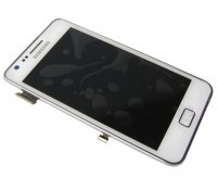 Obudowa przednia z ekranem dotykowy i wywietlaczem Samsung GT-i9105 Galaxy S2 Plus - biaa (oryginalna)